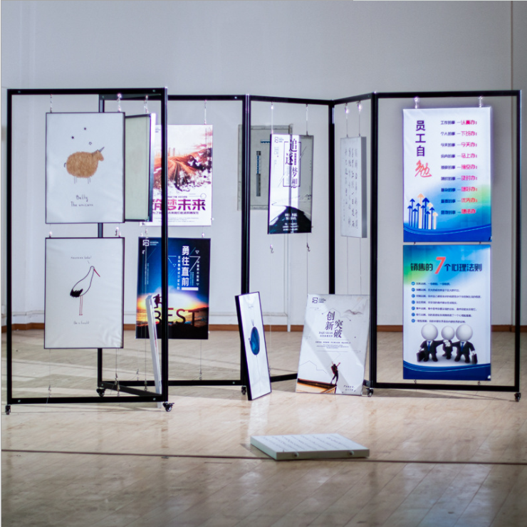 深圳展覽展板制作廠家——畫展展示架、廣告折疊屏風展架、八棱柱展覽、畫廊校園掛畫、隔斷書畫展板