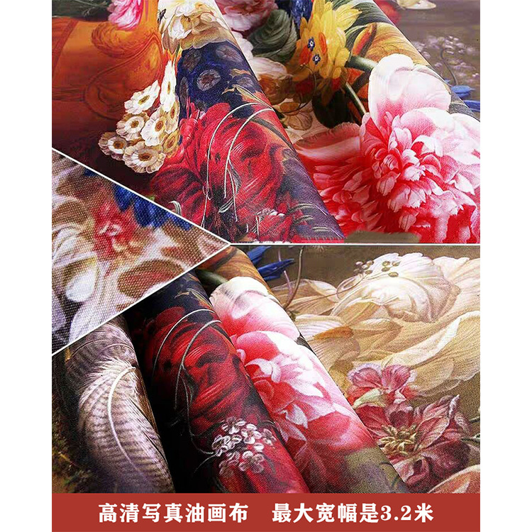 UV打印油畫(huà)布 純棉 企業(yè)文化廊油畫(huà)布畫(huà)框 高清寫(xiě)真畫(huà)面制作